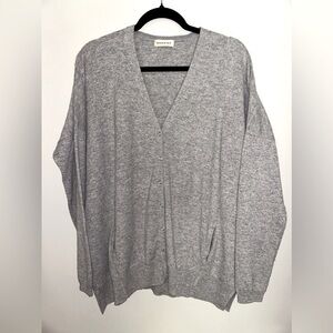 REPEAT V-Neck Snap Front Wool & Cashmere Blended Cozy Soft Cardigan Gray 42/L